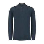 Pure Path Stickad Halfzip Tröja Blue, Herr