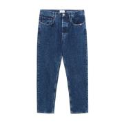 Amish Denim Straight Jeans med ikoniska detaljer Blue, Herr