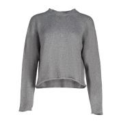 Liviana Conti Grå Cashmere Blandning Roll-Edge Tröja Gray, Dam