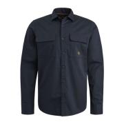 PME Legend Twill Stretch Skjorta med Bröstfickor Gray, Herr