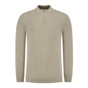 Pure Path Essentiell Half-Zip Stickad Tröja Beige, Herr