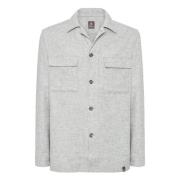 Boggi Milano Bomulls- och Tencel-friluftskjorta Gray, Herr