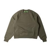 Garment Workshop Dubbel Lagers Crewneck Med Dubbel Broderi Green, Herr