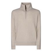 Filippo De Laurentiis Premium Half-Zip Sweater Beige, Herr