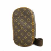 Louis Vuitton Vintage Pre-owned Tyg axelremsvskor Brown, Dam