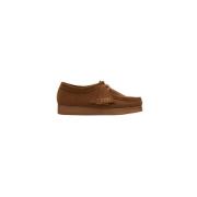 Clarks Svarta Mocka Wallabee Skor Brown, Herr