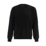 John Richmond Sweatshirt med ton-i-ton dekorationer Black, Herr