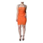 Dolce & Gabbana Orange Sheer Bodycon Mini Klänning Orange, Dam