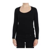 Dolce & Gabbana Svart Ull Crewneck Tröja Black, Dam