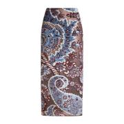 Etro Paisley Jacquard Midi Kjol Multicolor, Dam