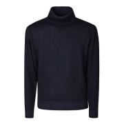 Filippo De Laurentiis Kashmir Turtleneck Tröja med Ribbade Kanter Blue...