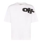 Off White Bomull T-shirt med Kontrasterande Logotyptryck White, Herr