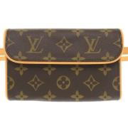 Louis Vuitton Vintage Pre-owned Tyg axelremsvskor Brown, Dam