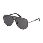 Philipp Plein Metall Solglasögon i Silver Gray, Herr