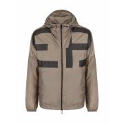 Armani Nylon Huva Jacka med Logo Beige, Herr