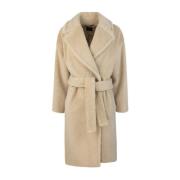 Max Mara Lång ullrock med sjalkrage Beige, Dam