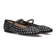 Steve Madden Svarta Ballerina Flats med Silverdetaljer Multicolor, Dam