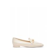 Stuart Weitzman Fyrkantiga Signature Moccasins White, Dam