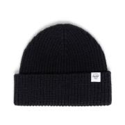 Herschel Svart Bomull Klocka Mössa Beanie Black, Herr