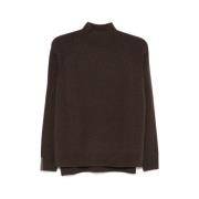 Peserico Brun Ullblandning Mock-Neck Tröja Brown, Dam