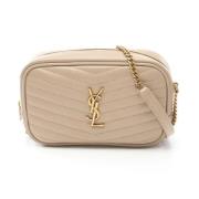 Yves Saint Laurent Vintage Pre-owned Laeder crossbodyvskor Beige, Dam