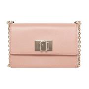 Furla Rosa Crossbody Väska med Logodetalj Pink, Dam