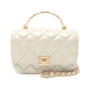 Chanel Vintage Pre-owned Tyg handvskor Gray, Dam