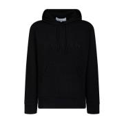 JW Anderson Svart Logotyp Broderad Hoodie Black, Herr