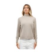 Gran Sasso Turtlenecktröja med sidoslitsar Beige, Dam