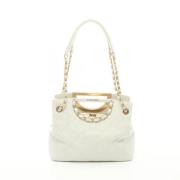 Chanel Vintage Pre-owned Laeder axelremsvskor White, Dam