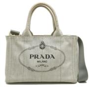 Prada Vintage Pre-owned Denim totevskor White, Dam