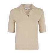 Vince Boucle Polo Shirt Beige, Dam