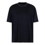 Emporio Armani Blå Lyocell Logo T-shirt Kortärmad Blue, Herr