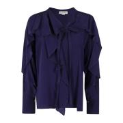 Victoria Beckham Stilig Romantisk Blus Purple, Dam