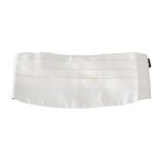 Dolce & Gabbana Vit Silke Cummerbund Justerbar Krok Stängning White, H...