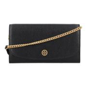 Tory Burch Svart Robinson Chain Wallet Tillbehör Black, Dam