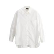 Roberto Collina Vit Oversized Skjorta med Bröstficka White, Dam