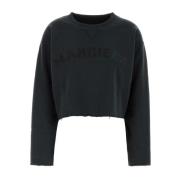 Maison Margiela Svart Bomullsweatshirt Black, Dam