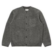 Universal Works Grå Marl Ull Fleece Kofta Gray, Dam