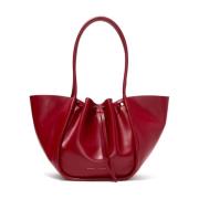 Proenza Schouler Rynkad Blank Läder Tote Väska Red, Dam