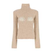 Magda Butrym Alpaca Blend Beige Sweater Beige, Dam