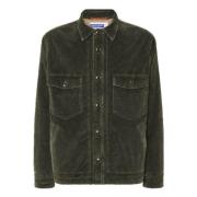 Jacob Cohën Grön Corduroy Overshirt med Teddy Foder Green, Herr