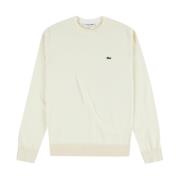 Lacoste Beige Bomullströja med Broderat Monogram Beige, Herr