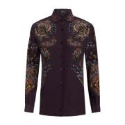 Etro Blå Paisley Silkeskjorta Multicolor, Dam