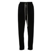 Rick Owens Svarta Drop Crotch Track Pants Black, Dam