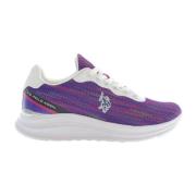 U.s. Polo Assn. Sportiga Lila Sneakers med Kontrastdetaljer Purple, Da...