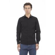 Baldinini Slim Fit Skjorta med Knappstängning Black, Herr