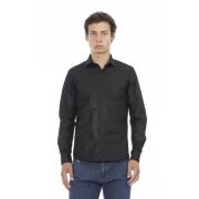 Baldinini Slim Fit Skjorta - Framknappstängning Black, Herr