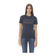 Baldinini Trendig T-shirt med fronttryck Blue, Dam