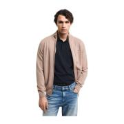 Gant Ultrafin merinoull dragkedja kofta Beige, Herr